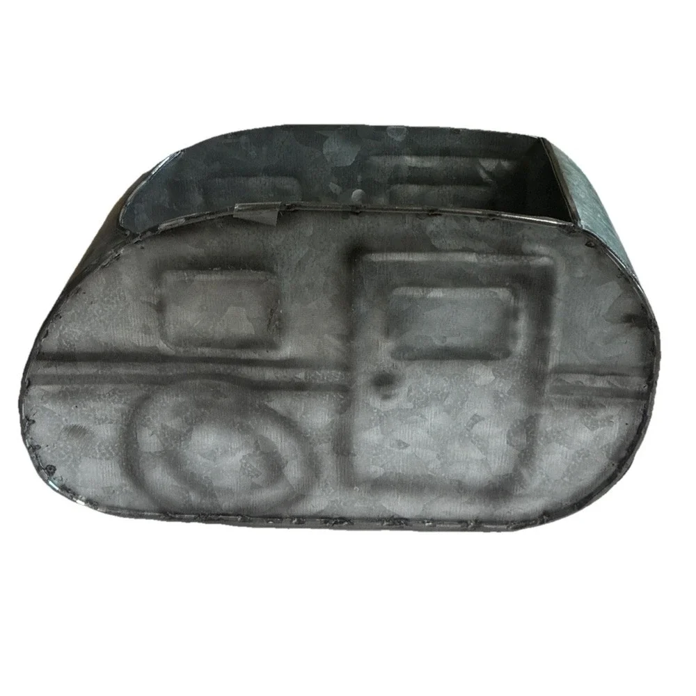 Galvanized Metal Camper‎ Trailer Planter Utensil Holder Farmhouse Rustic Decor